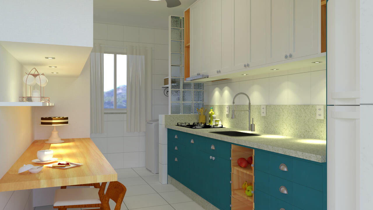 Vibrant and Practical Kitchen